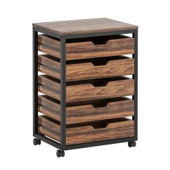5/7 Drawer Chest, Wooden Storage Dresser Cabinet with Wheels