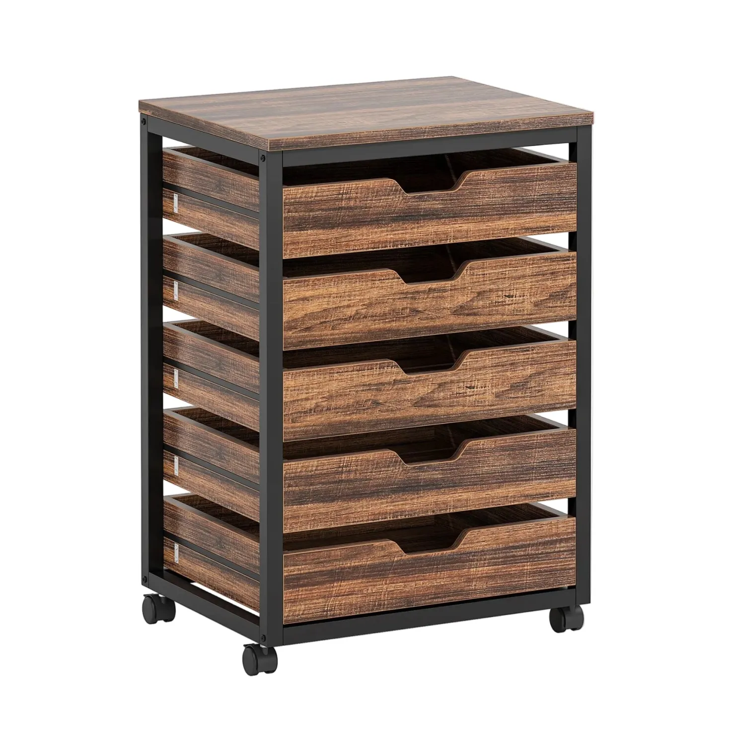 5/7 Drawer Chest, Wooden Storage Dresser Cabinet with Wheels