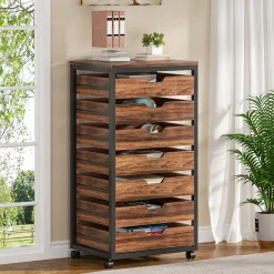 5/7 Drawer File Cabinet, Mobile Drawer Chest Storage Dresser Cabinet