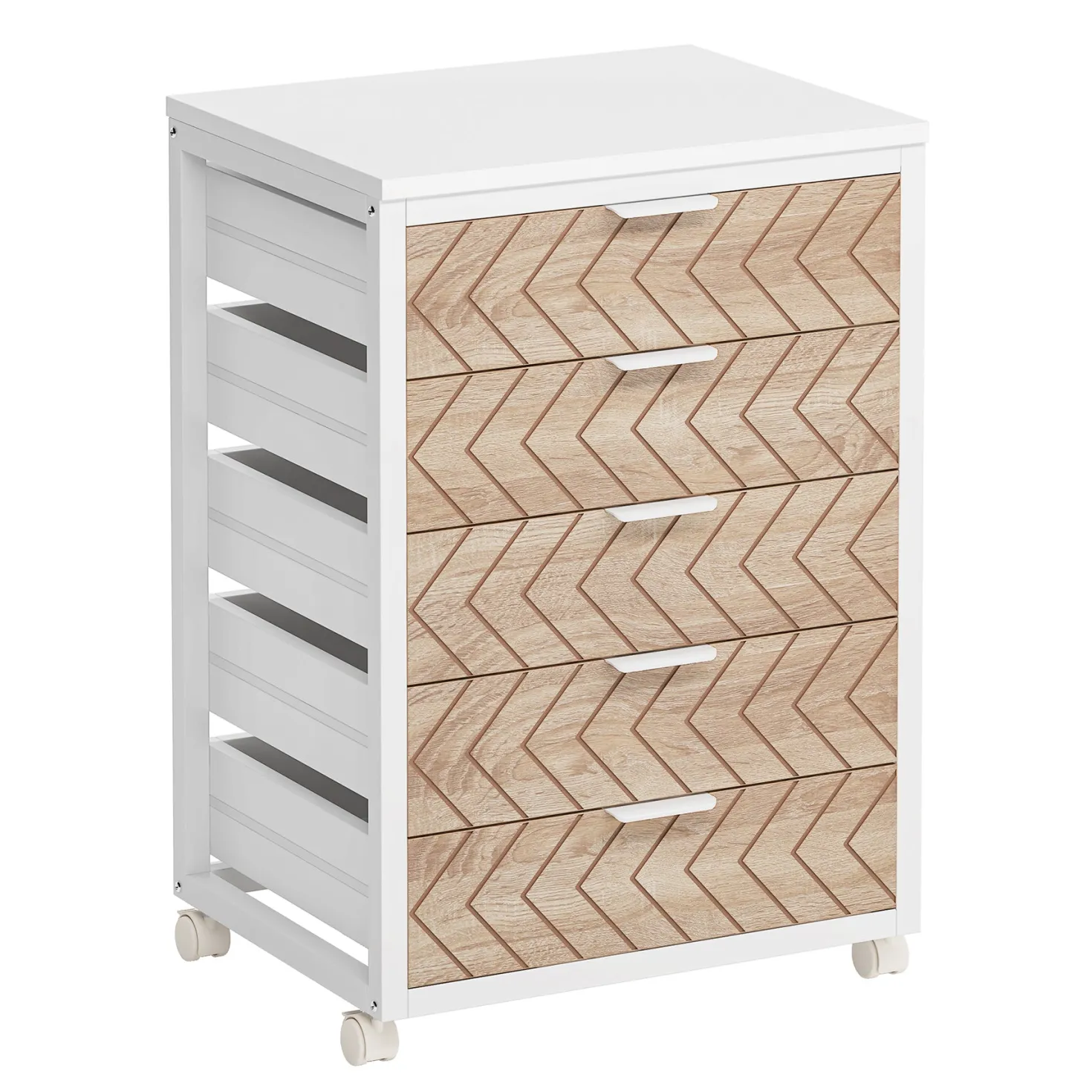 5/7 Drawer File Cabinet, Mobile Drawer Chest Storage Dresser Cabinet