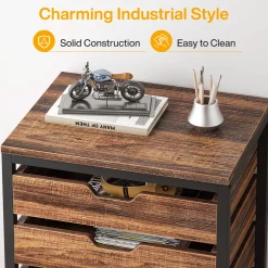 5/7 Drawer File Cabinet, Mobile Drawer Chest Storage Dresser Cabinet