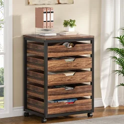 5/7 Drawer File Cabinet, Mobile Drawer Chest Storage Dresser Cabinet