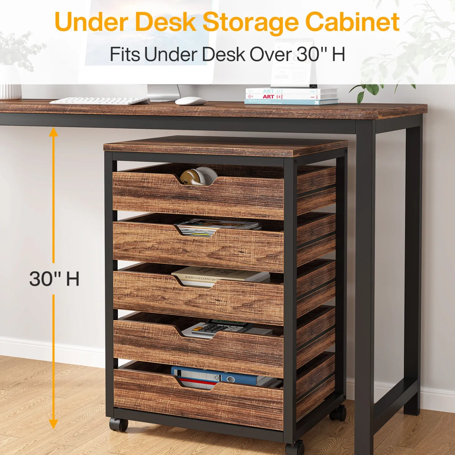 5/7 Drawer File Cabinet, Mobile Drawer Chest Storage Dresser Cabinet