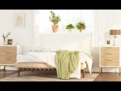 3 Drawers Nightstand, Modern Bedside End Table with Metal Frame
