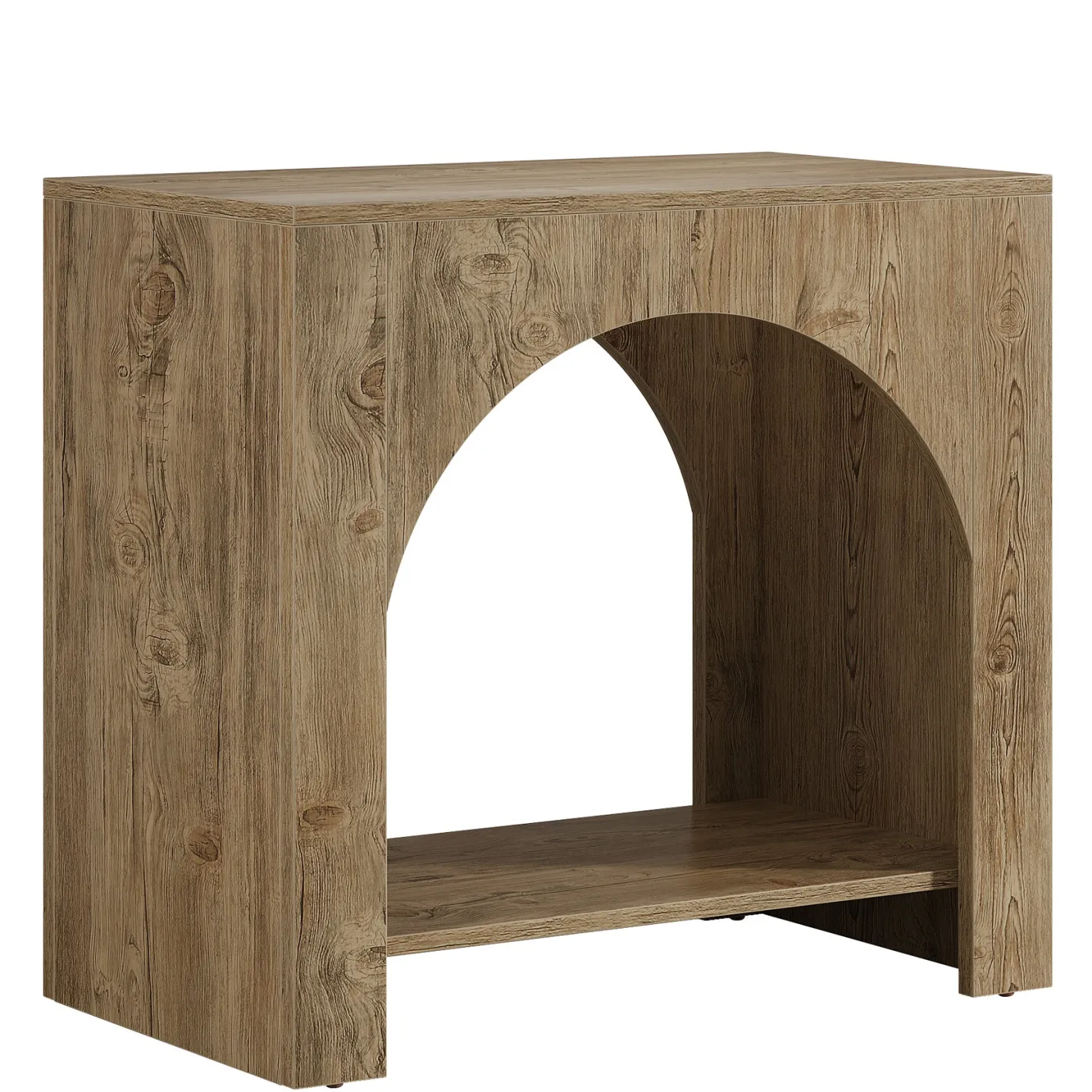 27" End Table, 2 Tier Square Side Table with Storage Shelf