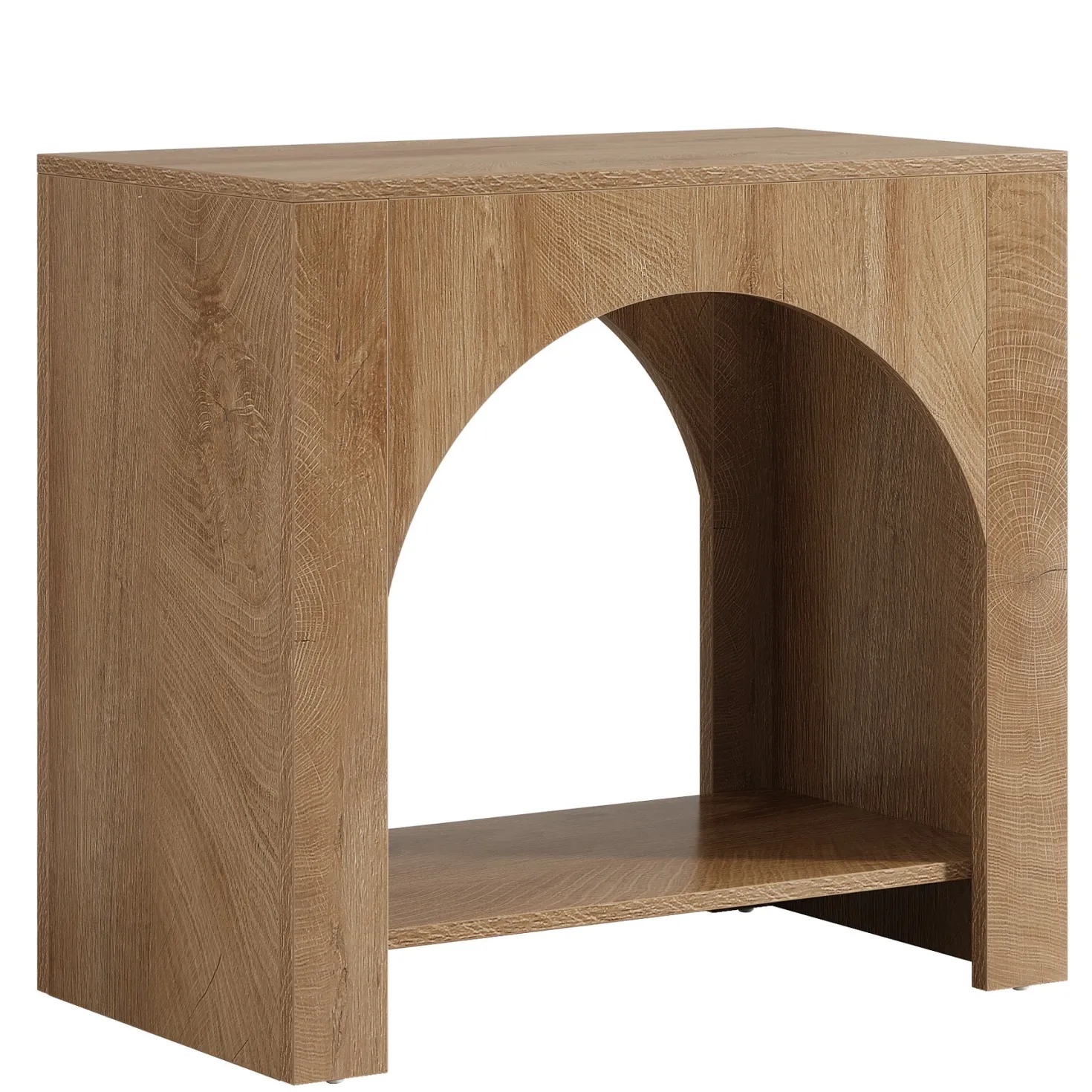 27" End Table, 2 Tier Square Side Table with Storage Shelf