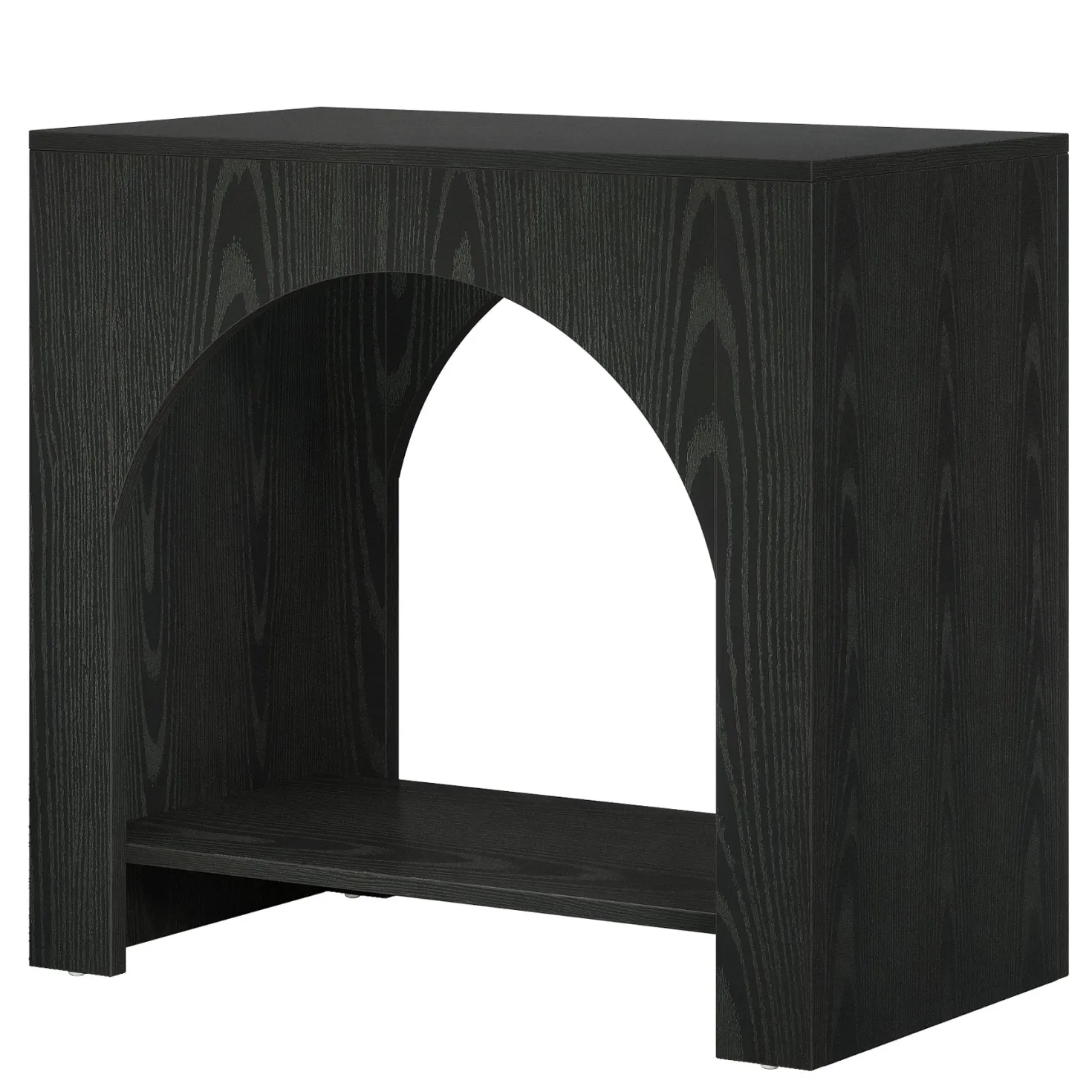 27" End Table, 2 Tier Square Side Table with Storage Shelf