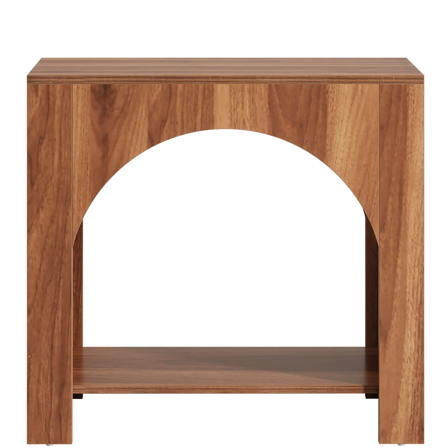 27" End Table, 2 Tier Square Side Table with Storage Shelf