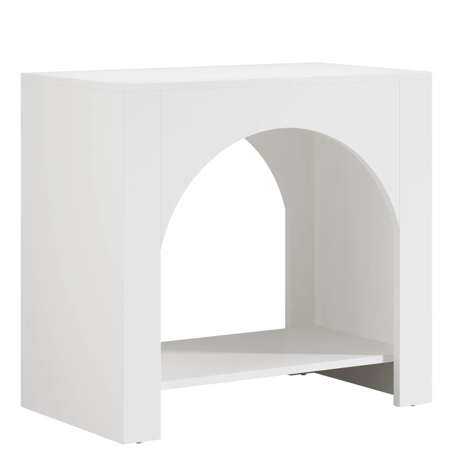 27" End Table, 2 Tier Square Side Table with Storage Shelf