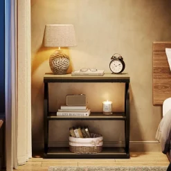 23.6" End Table, Narrow 3-Tier Side Table Nightstand for Living Room