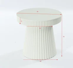 31.5" End Table, Round Bedside Table Nightstand with Fluted Pedestal