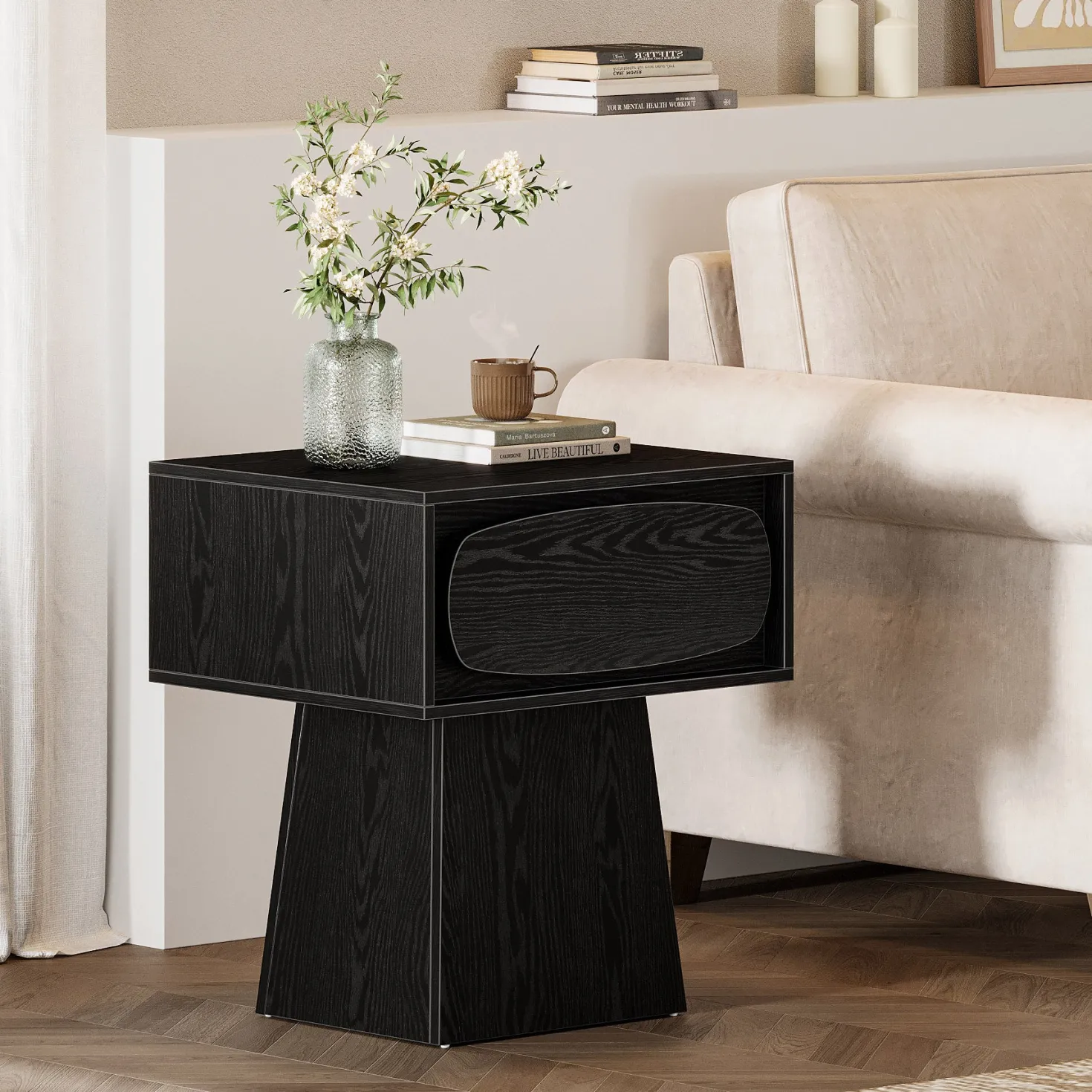 21.6" End Table, Small Side Table with Storage Drawer