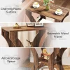 24" End Table, 3-Tier Farmhouse Side Table with Storage Shelves