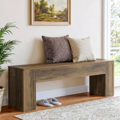 55" Entryway Bench, Indoor End of Bed Bench for Hallway