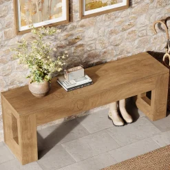 47" Entryway Bench, Sturdy Bench Seat End of Bed Bench
