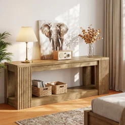 63" Entryway Bench, 2-Tier Shoe Bench End of Bed Seat for Hallway, Bedroom