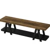 59.05" Entryway Bench with Shoe Storage, 2-Tier End of Bed Bench with Shelves