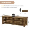 55.1" Entryway Bench with Storage, 2-Tier Farmhouse Shoe Storage Rack for Entryway