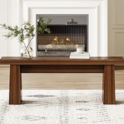 47" Entryway Bench, Wooden Dining Table Bench End of Bed Bench