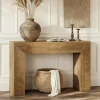 43.3" Entryway Console Table, Small Sofa Table with Fluted Design Behind Couch