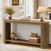 63" Entryway Console Table with Storage Shelf, Farmhouse Sofa Table for Living Room, Foyer, Hallway