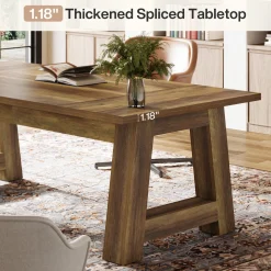 62.6" Executive Desk, Large Office Computer Desk with Thickened Frame