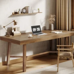 71" Executive Desk, Farmhouse Office Computer Desk with Sturdy Leg