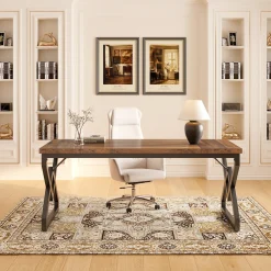 63" Executive Desk, Large Computer Desk for Home Office