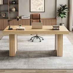 63" Executive Desk, Large Computer Desk with Heavy-Duty Legs