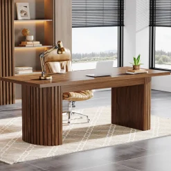 78.8" Executive Desk, Large Computer Office Desk with Double Pedestal