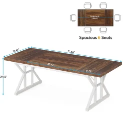 70.8" Executive Desk, Large Computer Office Desk Workstation