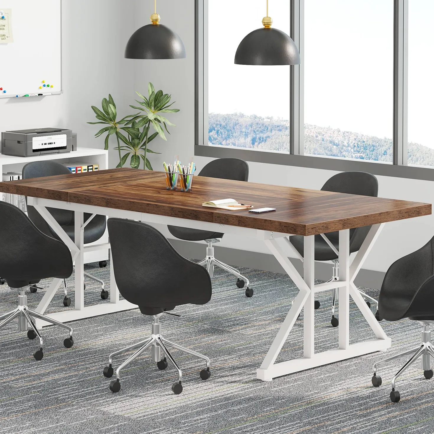 70.8" Executive Desk, Large Computer Office Desk Workstation