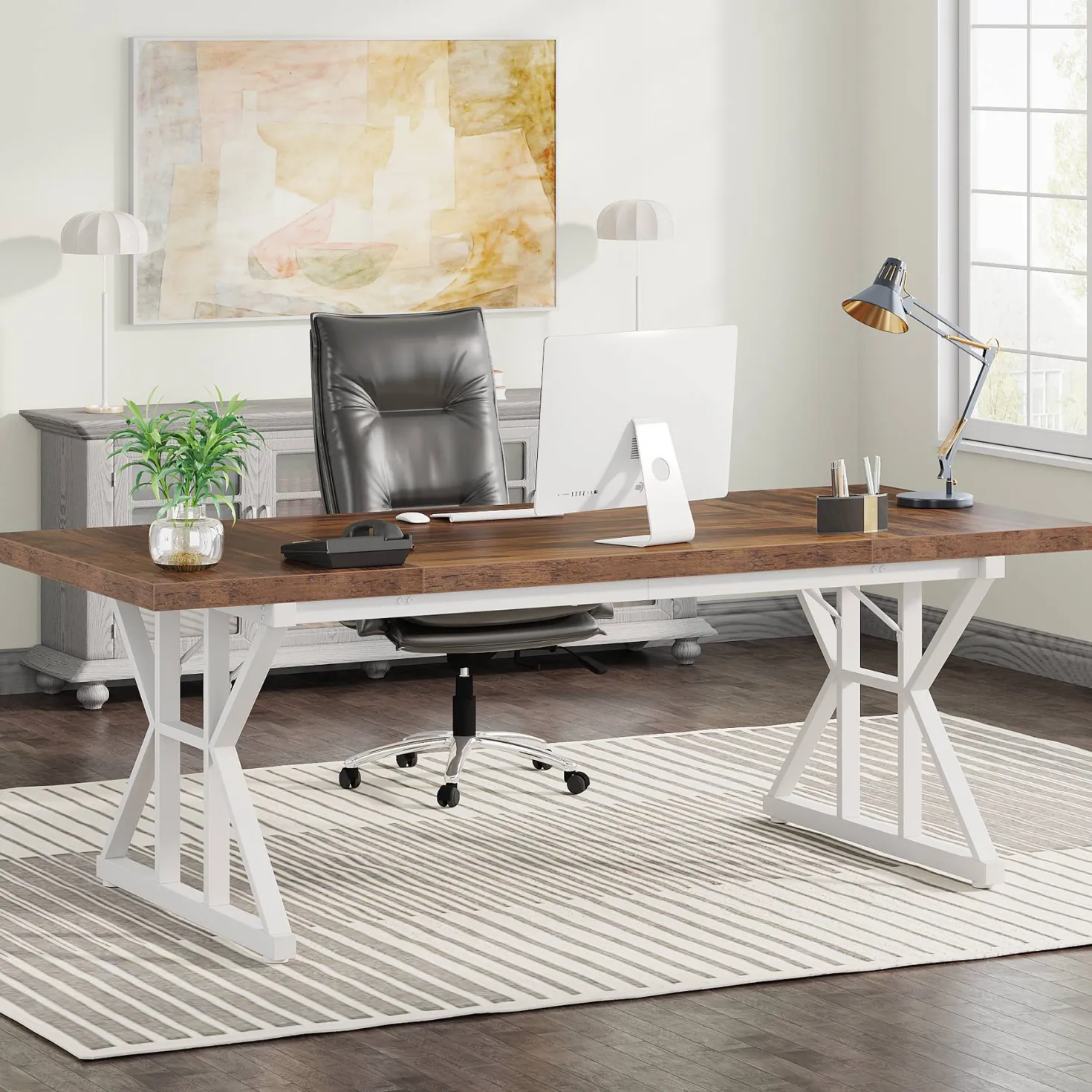 70.8" Executive Desk, Large Computer Office Desk Workstation