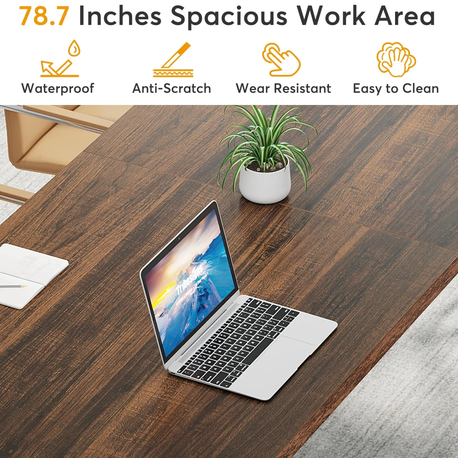 78.7" Executive Desk, Large Computer Desk Two Person Desk for Home Office