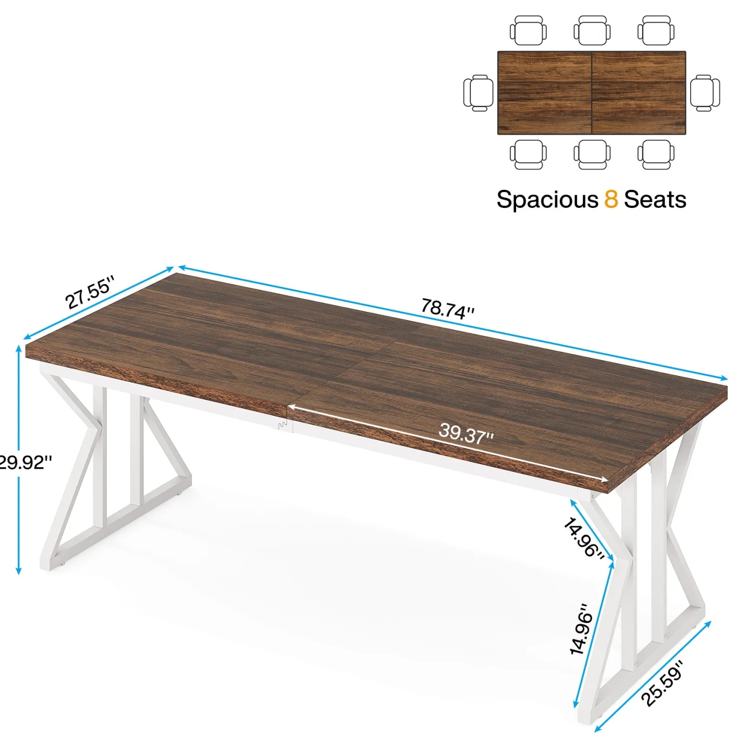 78.7" Executive Desk, Large Computer Desk Two Person Desk for Home Office