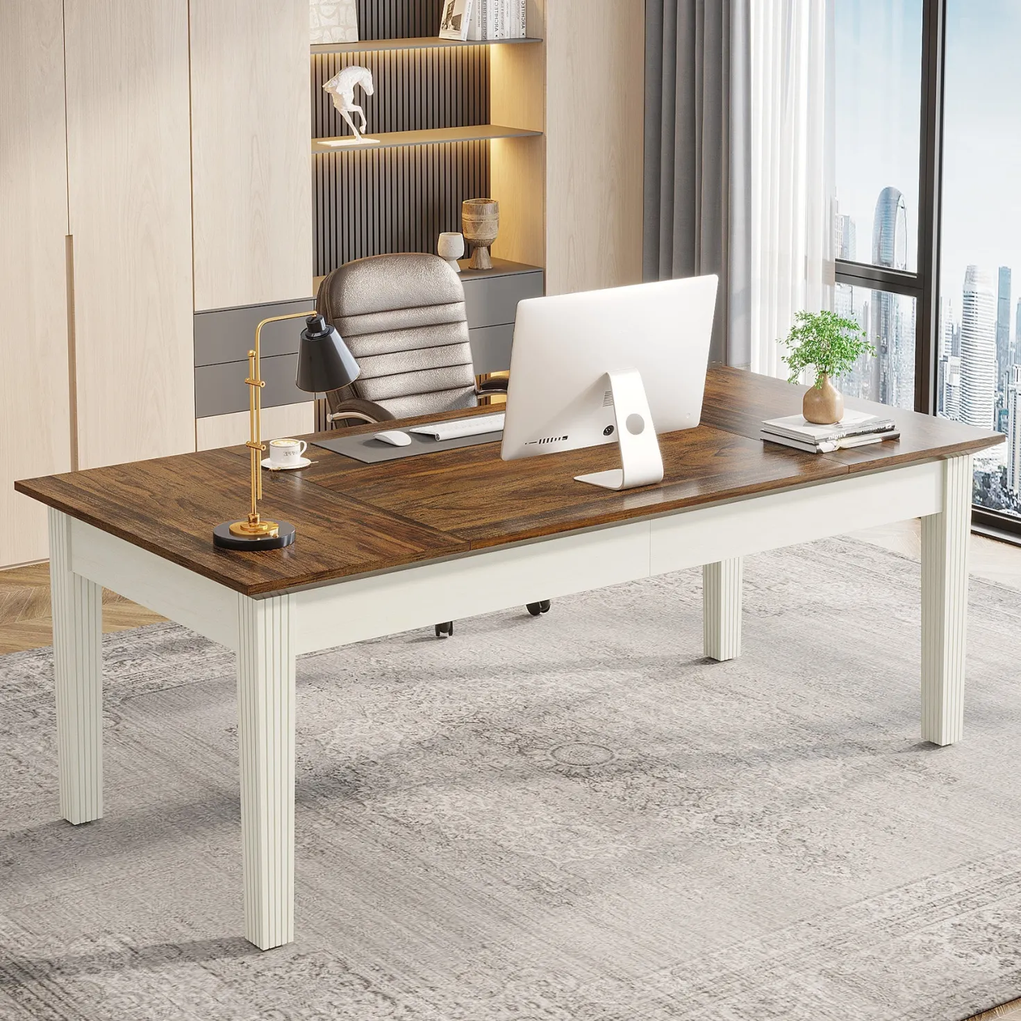 62" Executive Desk, Large Modern Computer Desk Office Writing Table