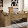 70.8" Executive Desk, L-Shaped Computer Table with Storage Cabinet