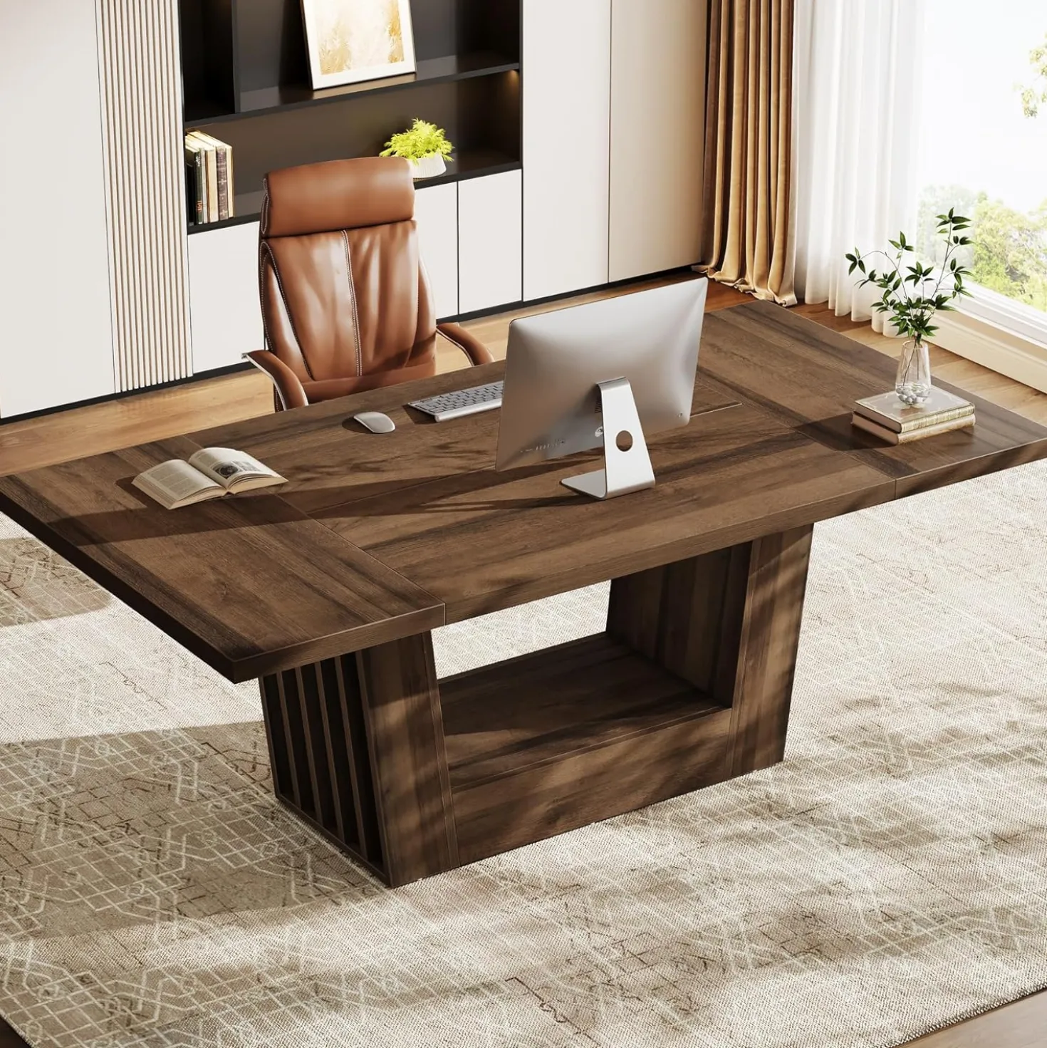 63" Executive Desk, Modern Computer Desk with Robust Base