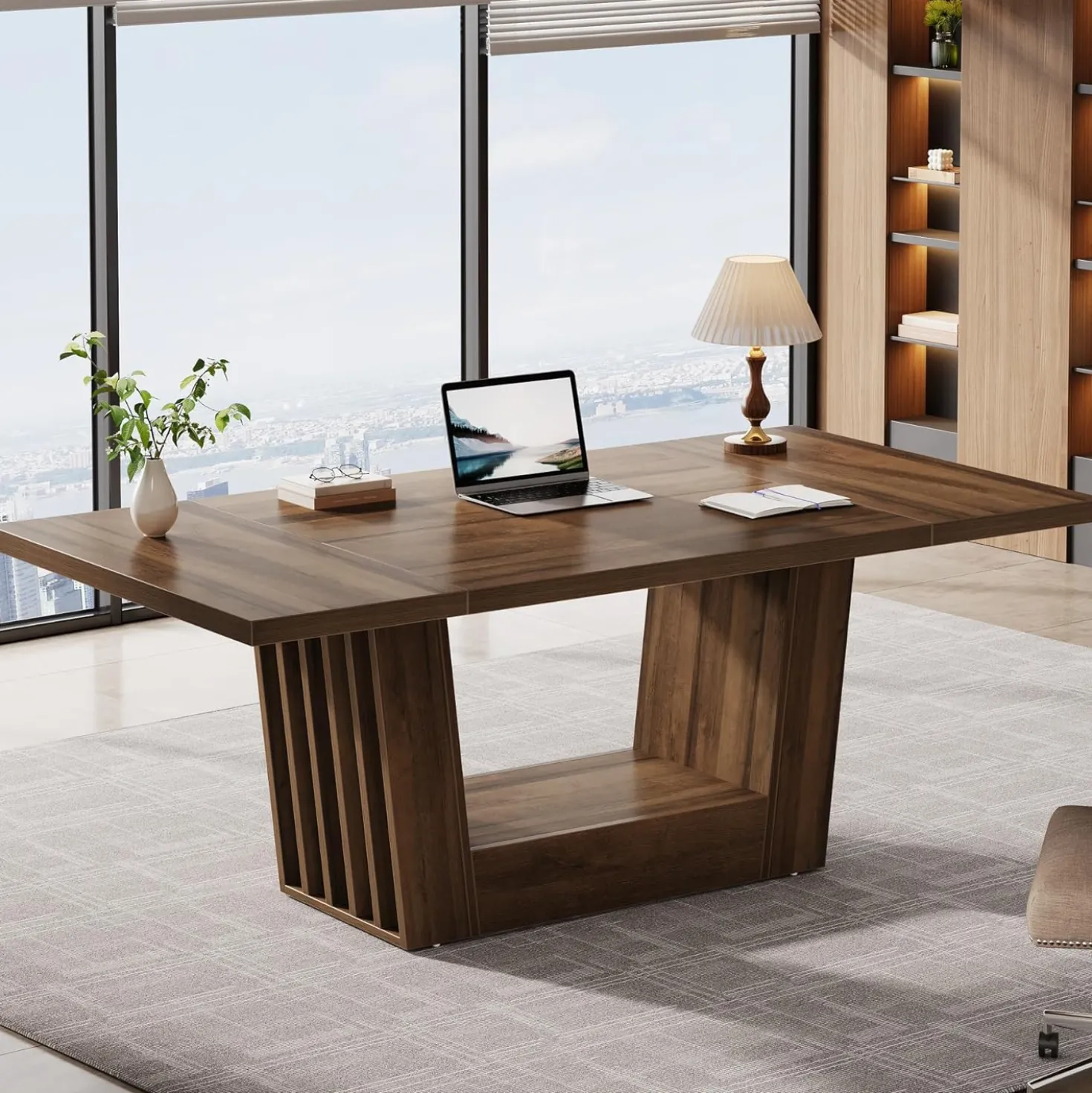 63" Executive Desk, Modern Computer Desk with Robust Base