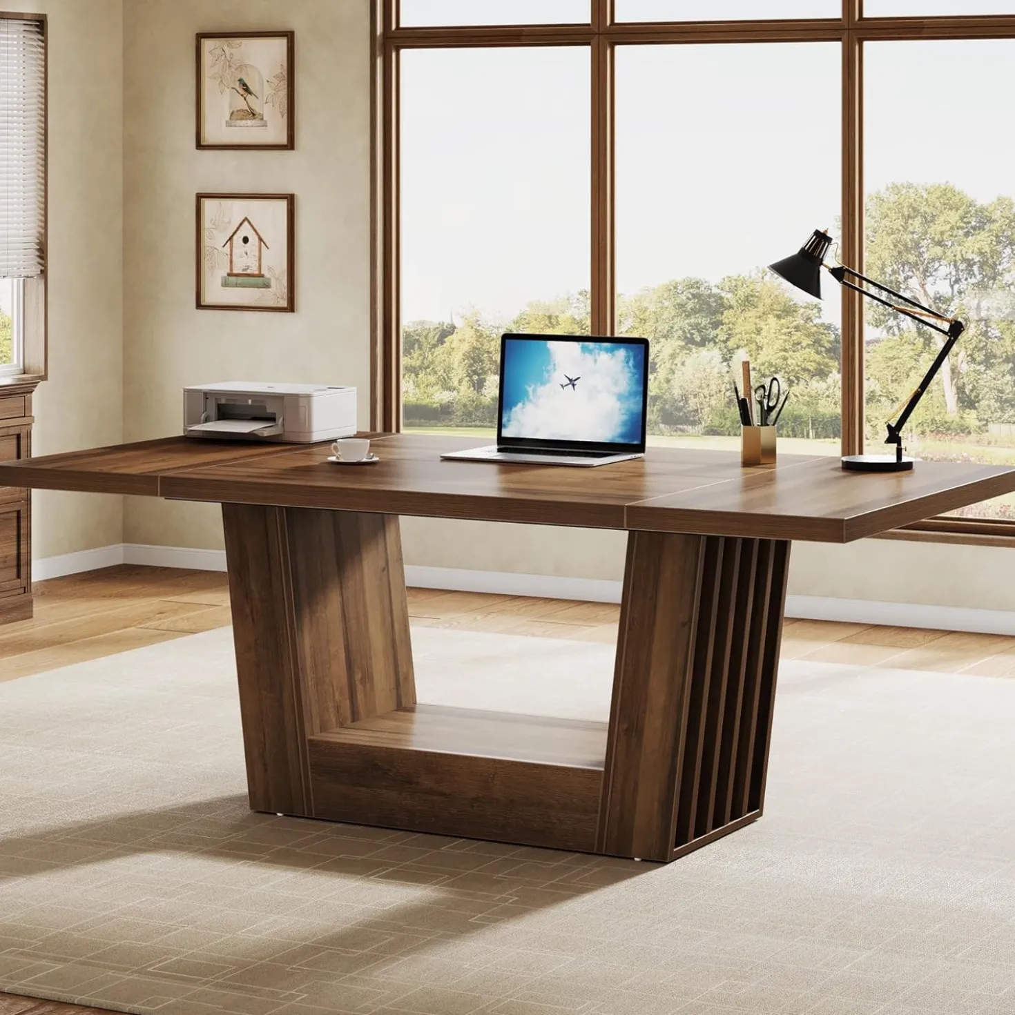 63" Executive Desk, Modern Computer Desk with Robust Base