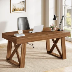 55" Executive Desk, Modern Computer Office Desk with Drawer