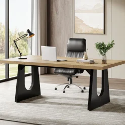 70.86" Executive Desk, Modern Computer Office Desk Workstation