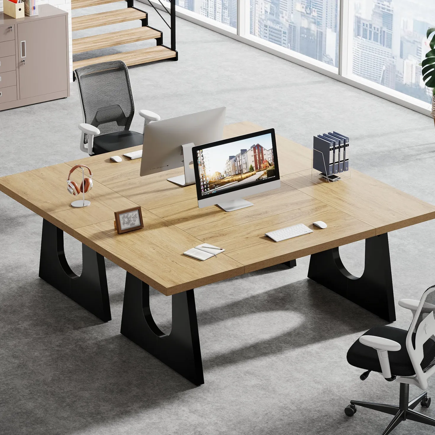 70.86" Executive Desk, Modern Computer Office Desk Workstation