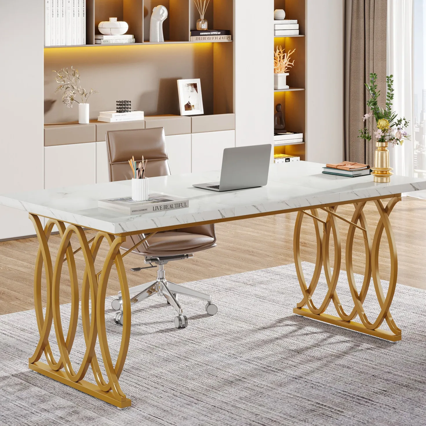 63" Executive Desk, Modern Computer Desk Conference Room Table