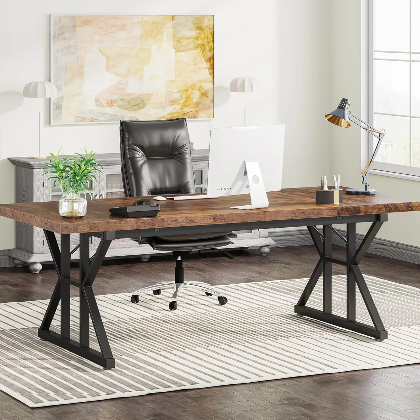 70.8" Executive Desk, Modern Computer Office Desk Workstation for Home Office