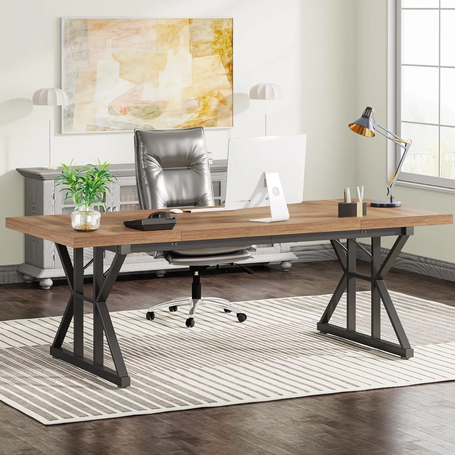 70.8" Executive Desk, Modern Computer Office Desk Workstation for Home Office