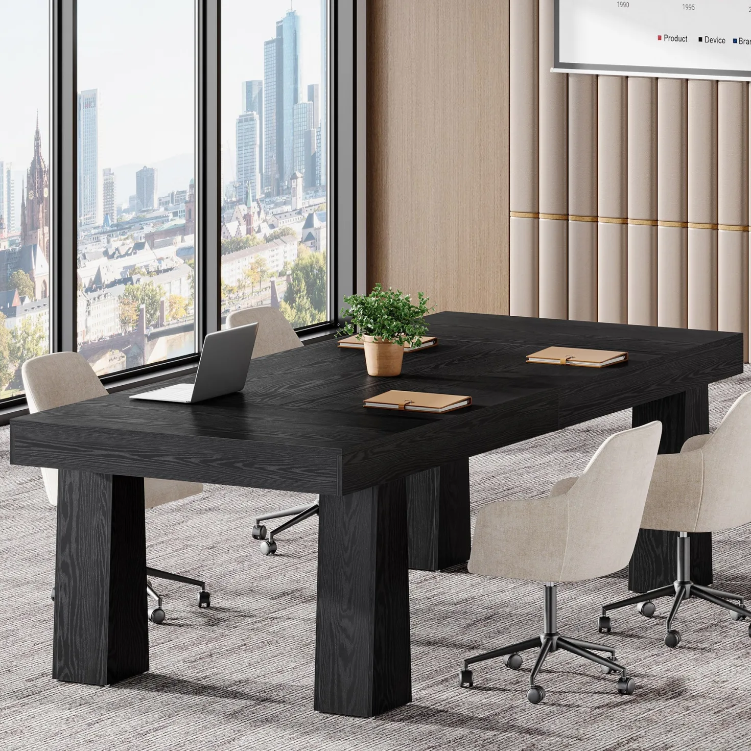 63" Executive Desk, Modern Home Office Desk Computer Desk