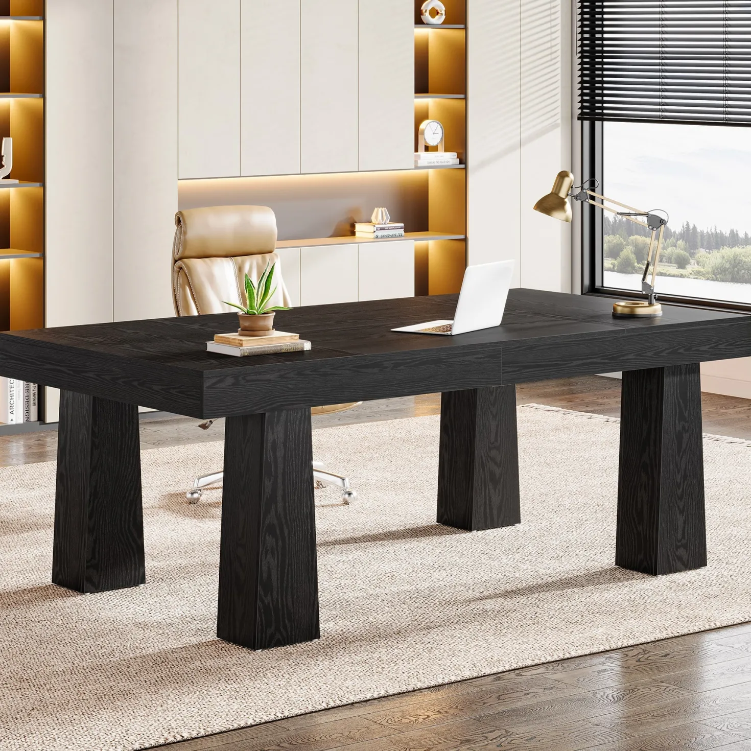 63" Executive Desk, Modern Home Office Desk Computer Desk
