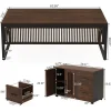 63" Executive Desk, Modern L-Shaped Computer Desk with Mobile File Cabinet