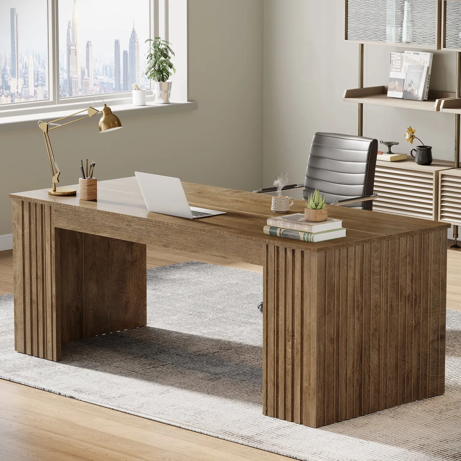 63" Executive Desk, Modern Office Computer Desk Study Table